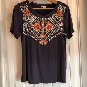 Boho embroidered tee